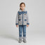 Girls Grey Quilted Denim & Faux Fur Jacket Set