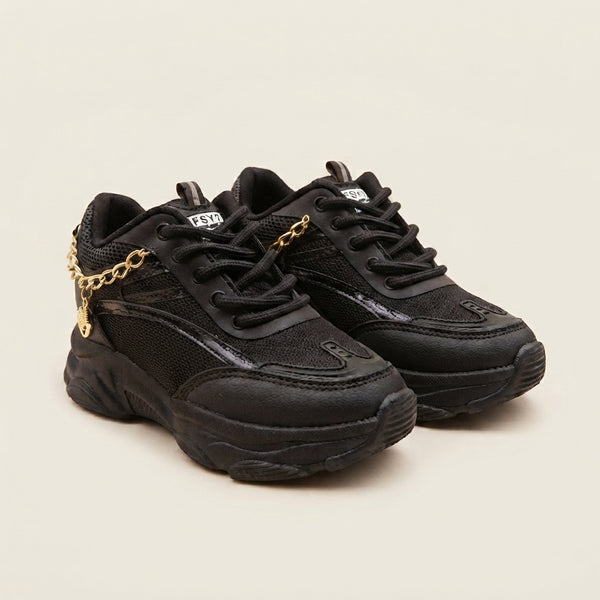 Black Chain Sneakers For Boys