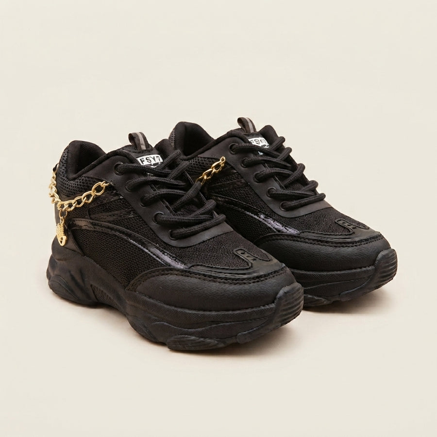 Black Chain Sneakers For Boys