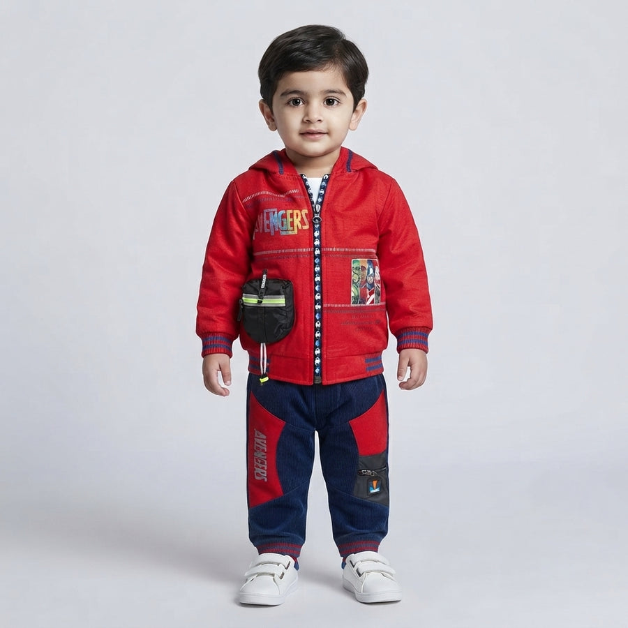 Boys Premium Blue Refine Hoodie Trouser 2 Piece Set – Stylish Winter Outfit