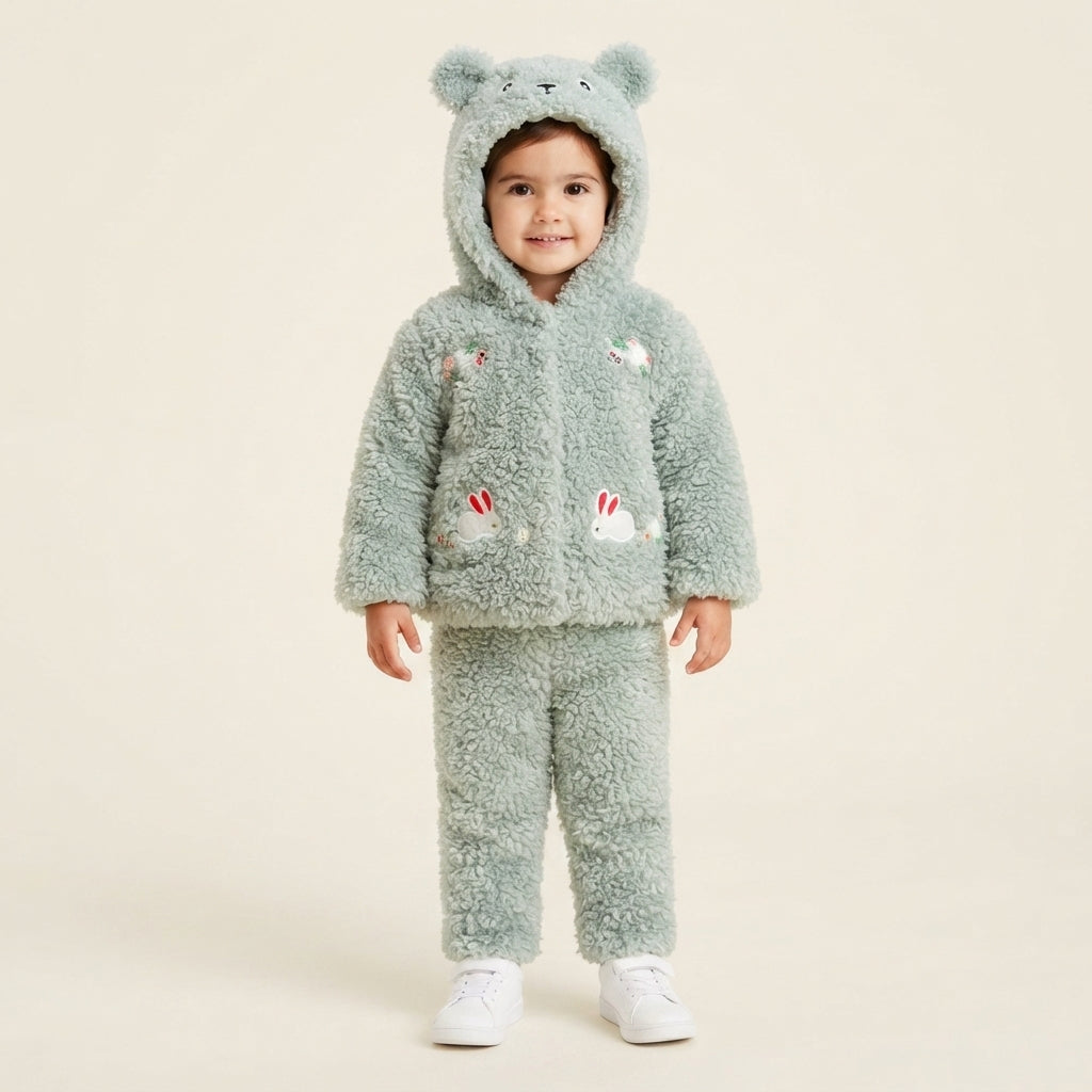 Toddler Girls Mint Green Teddy Bear Tracksuit — Photo 3