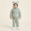 Toddler Girls Mint Green Fluffy Teddy Bear Ear Hooded Winter Fleece Tracksuit