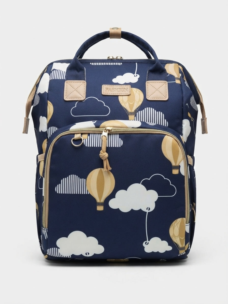 Hot Air Balloon Print Baby Diaper Backpack