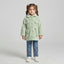 Girls Mint Green Faux Fur Winter Coat and Embroidered Denim Jeans Set