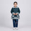 Girls Teal Fur Collar Coat and Denim