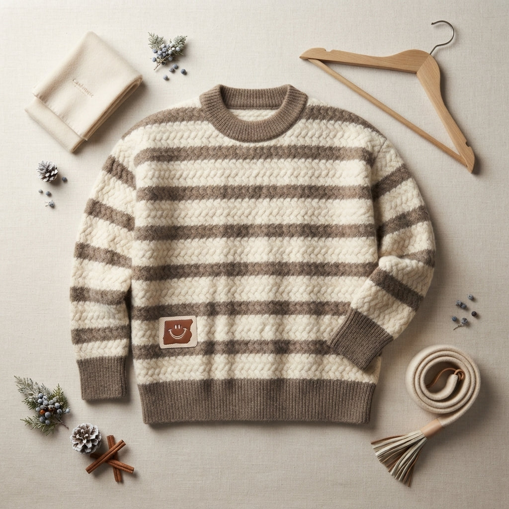 Boys Blue Knitted Sweater, Cozy and Stylish Winter Outfit