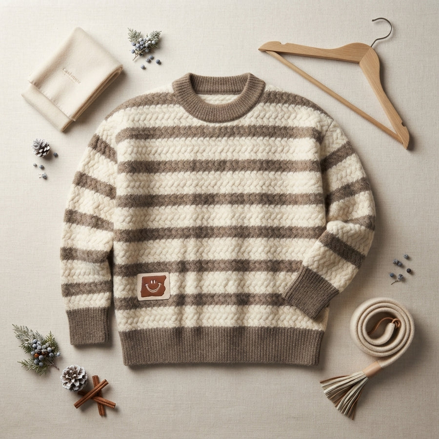 Boys Blue Knitted Sweater, Cozy and Stylish Winter Outfit