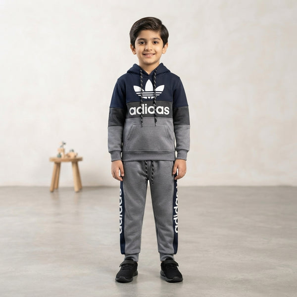 Kids Style Colorblock Tracksuit & Hoodie Set