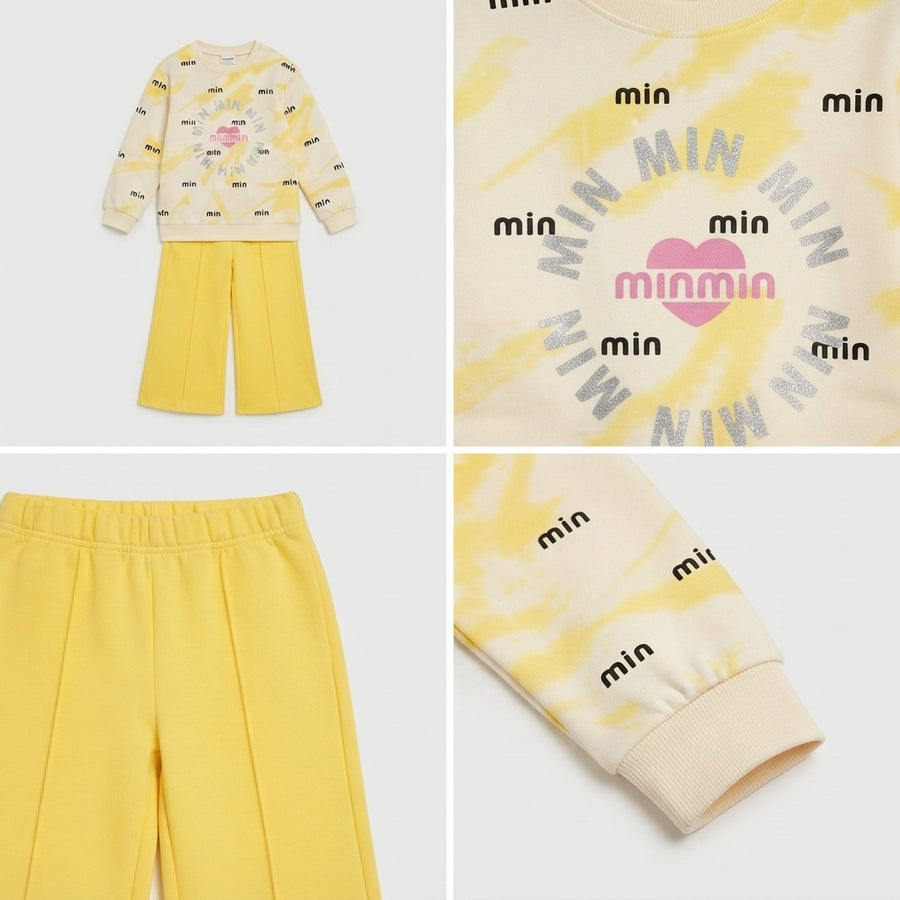 Girls Yellow Tie-Dye Minmi Sweatshirt — Photo 2
