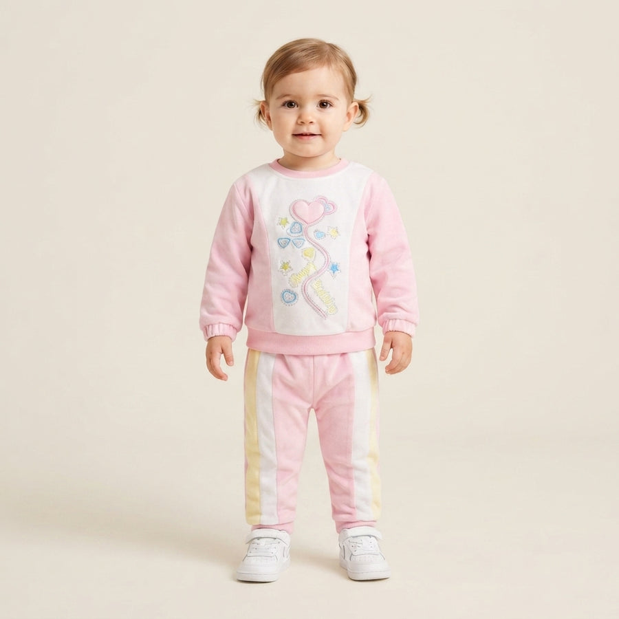 Girls Pastel Heart "Happy Birthday" Tracksuit