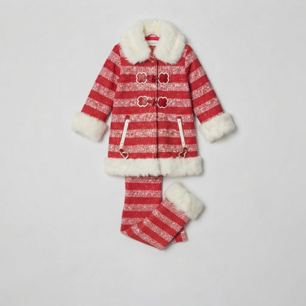 Festive Striped Red & White Winter Set — Photo 2