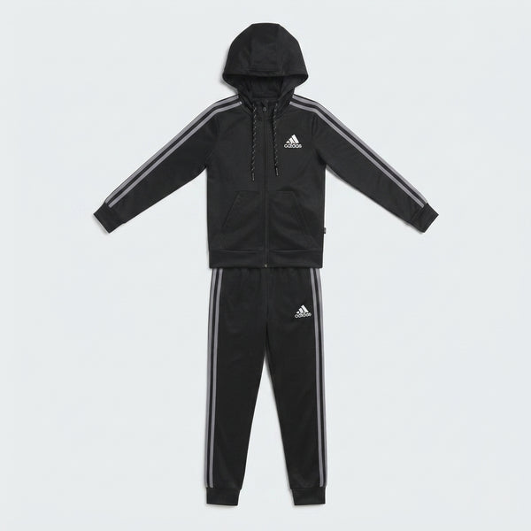 Black Zip-Up Kids Tracksuit – Fleece Hoodie & Joggers Set for Boys & Girls — Photo 2