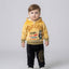 Yellow & Black Hoodie Style 2 Piece Suit for Boys, Kids Winter Outfit, 1–2 Years