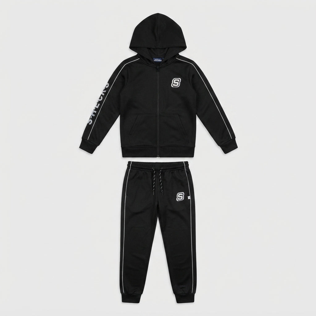 Boys Black Branded Zip-Up Tracksuit | Iqra Garments — Photo 2