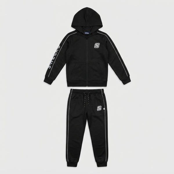 Boys Black Branded Zip-Up Tracksuit | Iqra Garments — Photo 2