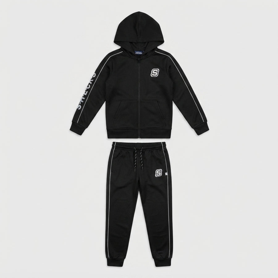 Boys Black Branded Zip-Up Tracksuit | Iqra Garments — Photo 2
