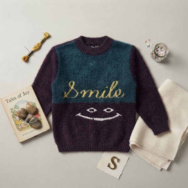 Boys Purple & Teal Fuzzy Sweater — Photo 2
