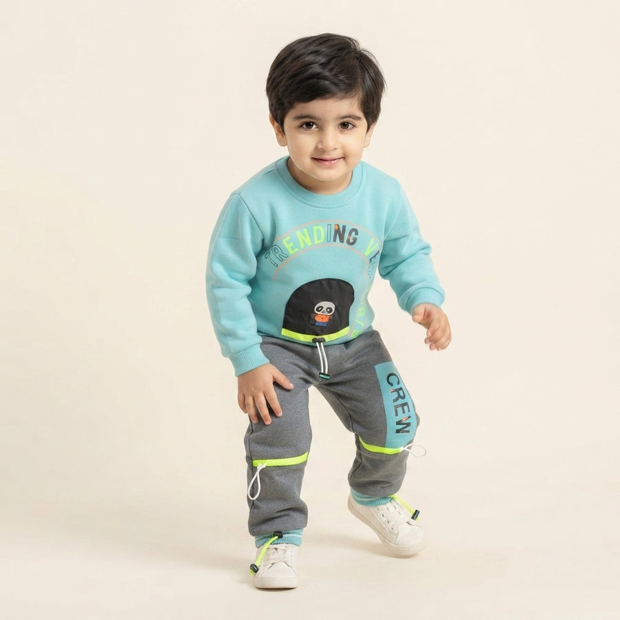 Boys 2 Piece Winter Suit Stylish Shirt Trouser Set