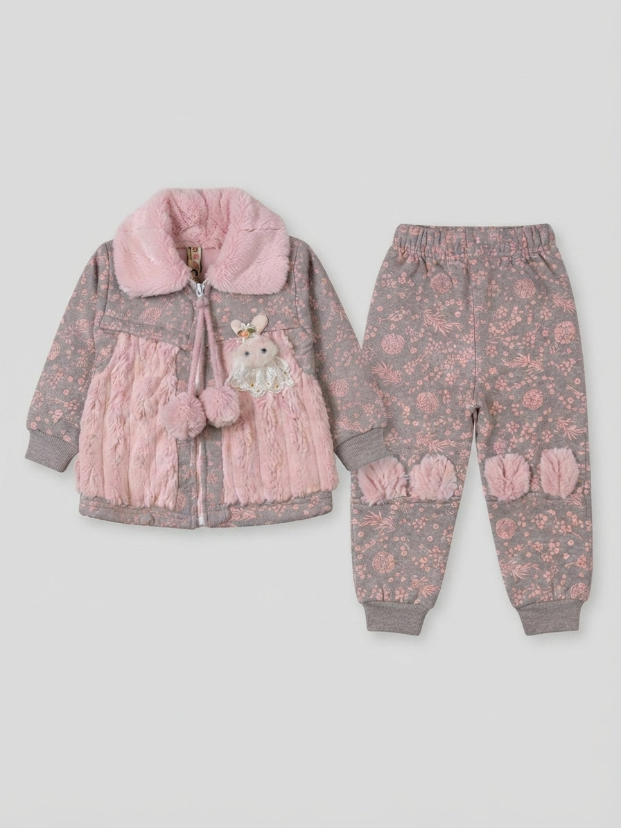 Girls' Floral Winter Jacket Set — Photo 3