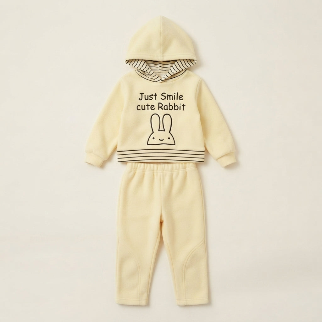 Toddler Kids' Cream Yellow Fleece Set — Photo 2