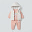 Adorable 3-Piece Pink & White Dino Winter Outfit for Baby Girls