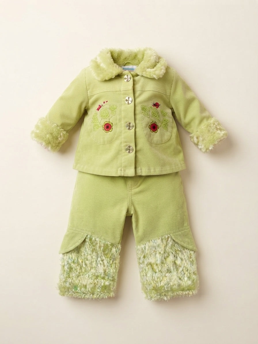 Baby Girl Faux Fur Trimmed Outfit — Photo 2