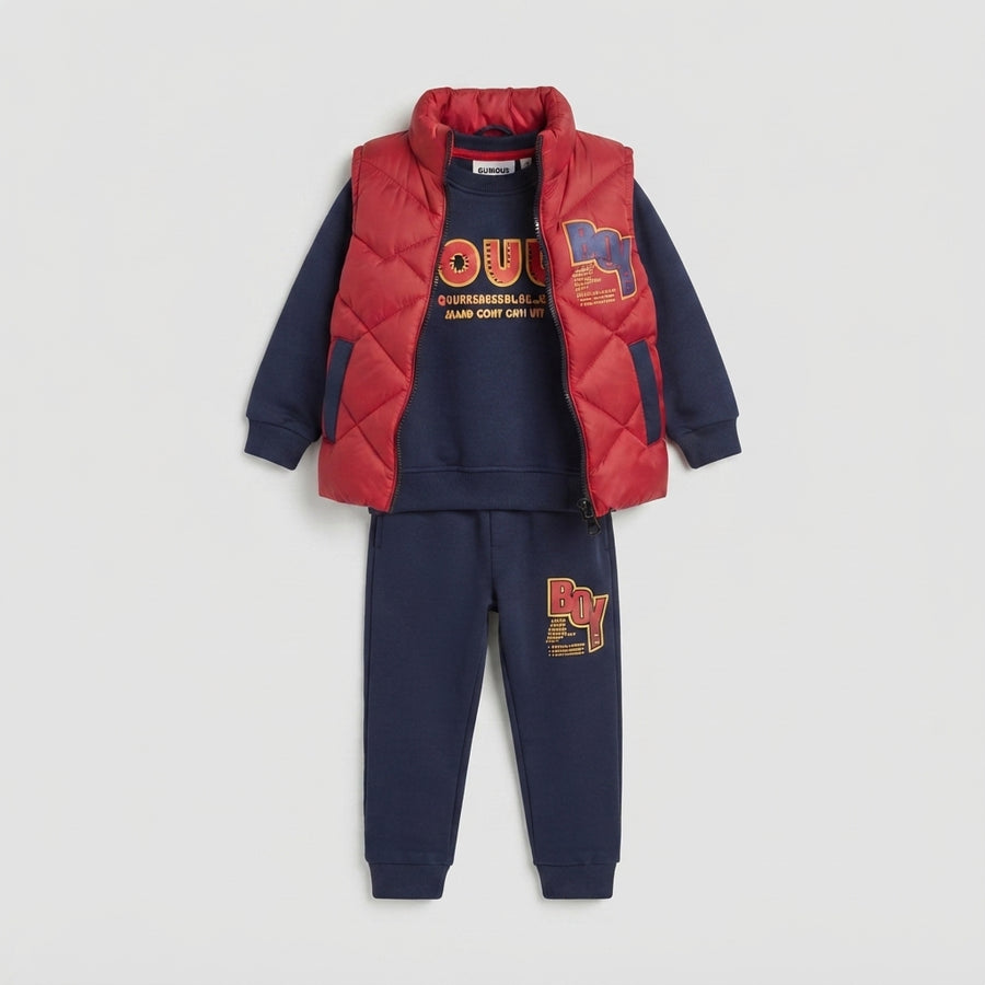 Boys Puffer Vest 3-Piece Outfit — Photo 2