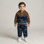 Boys Brown & Blue Velvet Tracksuit 1–2 Years