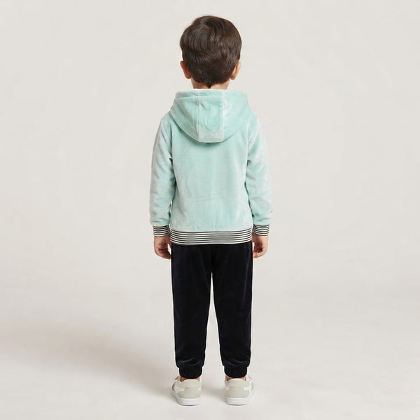 Velvet Two-Piece Hoodie Style Suit for Boys — Photo 3