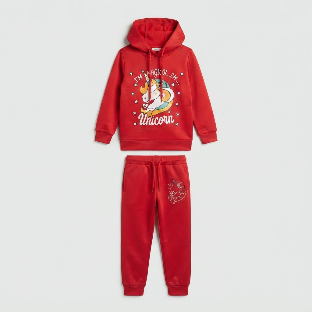 Girls Red "Magical Unicorn" Hoodie Tracksuit | Iqra Garments — Photo 2