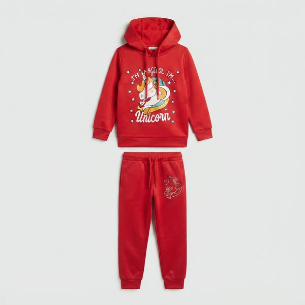 Girls Red "Magical Unicorn" Hoodie Tracksuit | Iqra Garments — Photo 2