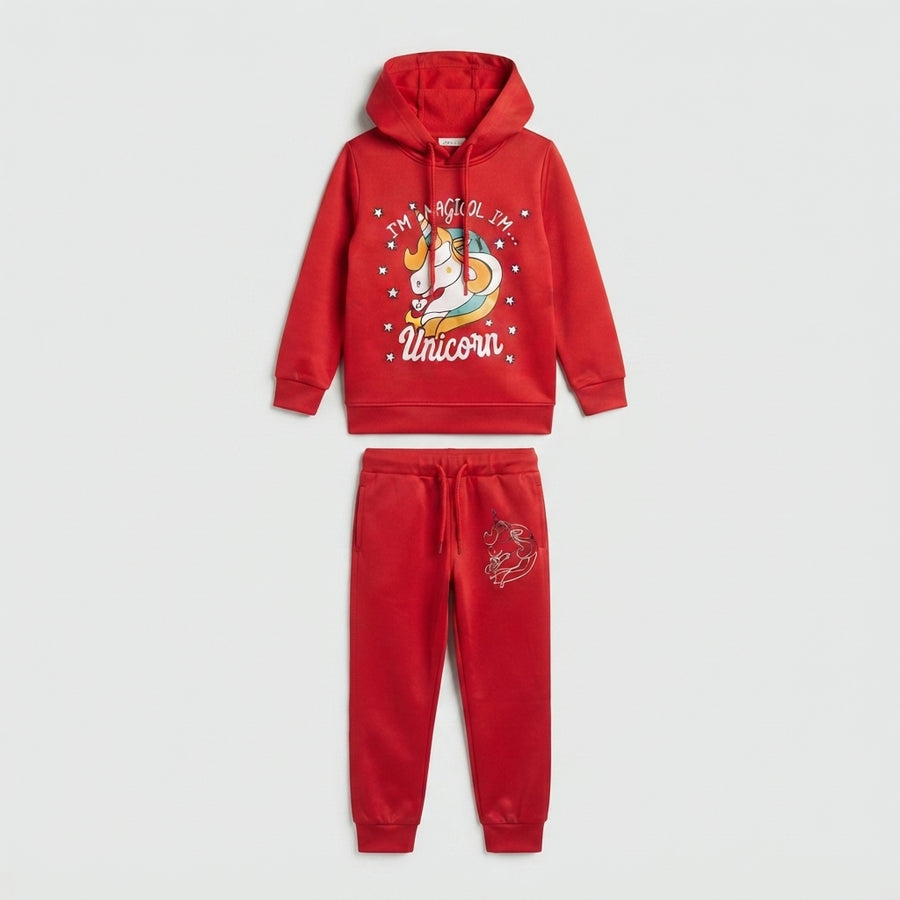 Girls Red "Magical Unicorn" Hoodie Tracksuit | Iqra Garments — Photo 2