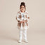 Girls Brown Checked 3-Piece Frock & Trouser Set
