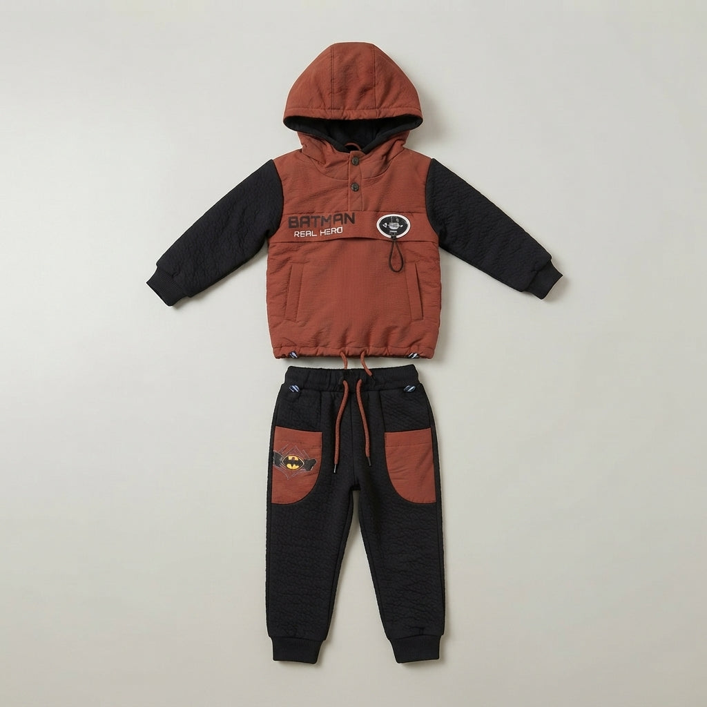 Two Piece Brown Velvet Batman Suit for Boys — Photo 2