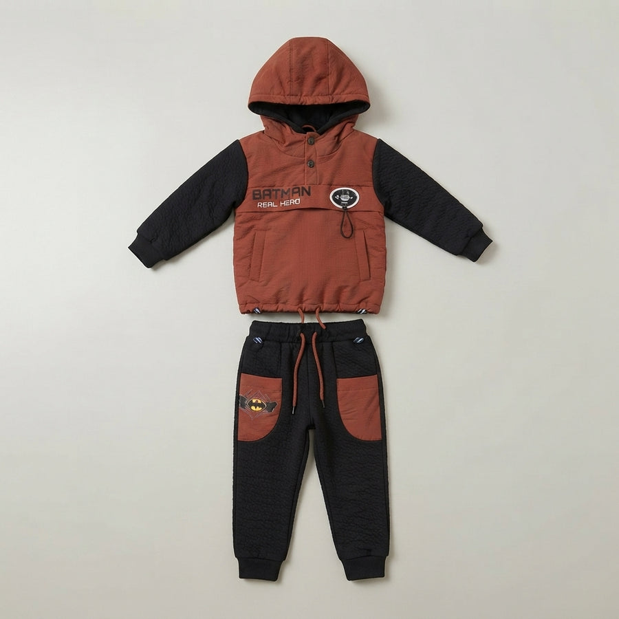 Two Piece Brown Velvet Batman Suit for Boys — Photo 2