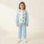 Girls Blue Floral Hooded Tracksuit - Cute Two Piece Winter and Casual Outfit for Kids