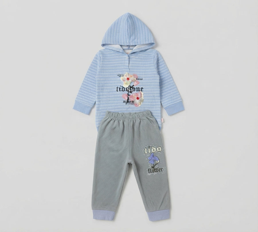 Newborn Girls Stylish Two Piece Hooded Sweatshirt Set — Photo 2