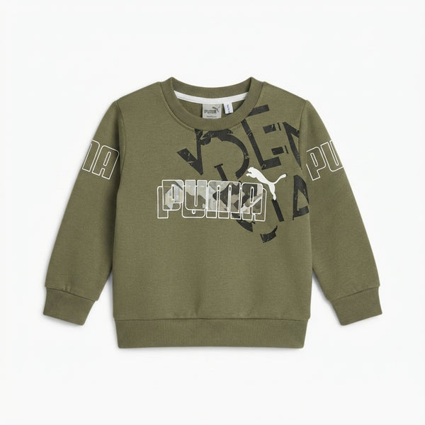 Kids' Olive Green Camo Graphic Sweatshirt — Photo 2