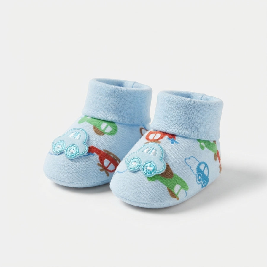 Floral Print  Heart Newborn Baby Booties