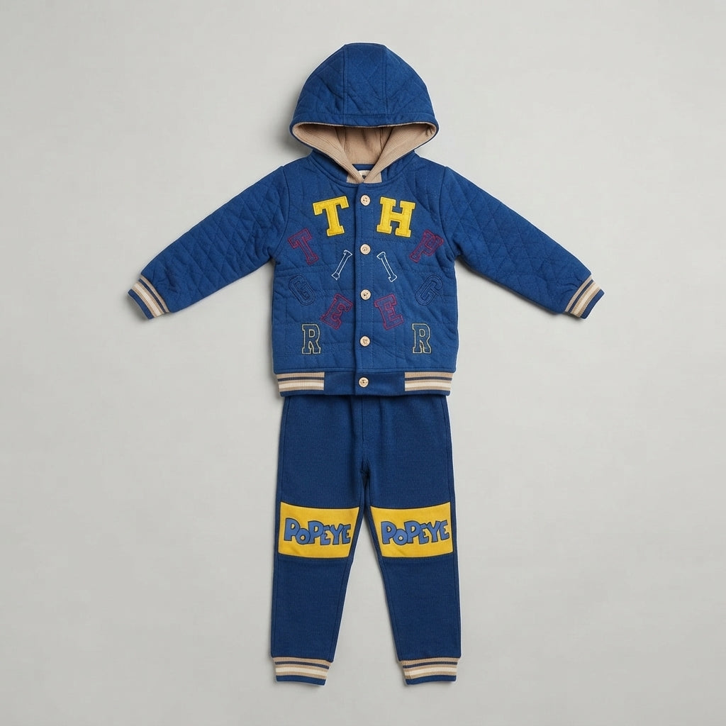 Royal Blue Popeye Velvet 2 Piece Suit — Photo 2