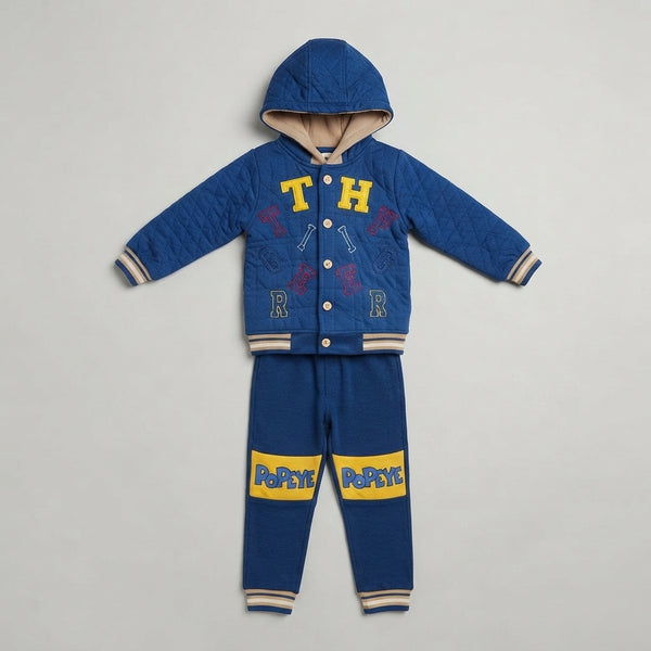 Royal Blue Popeye Velvet 2 Piece Suit — Photo 2