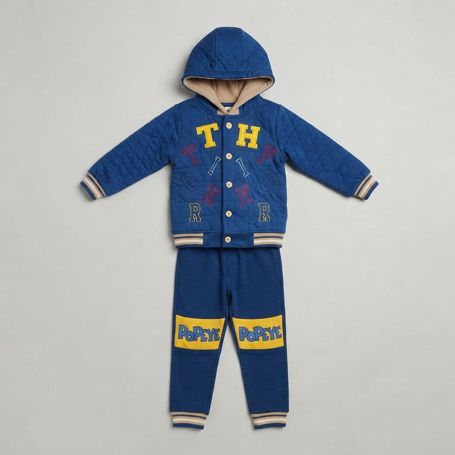 Royal Blue Popeye Velvet 2 Piece Suit — Photo 2