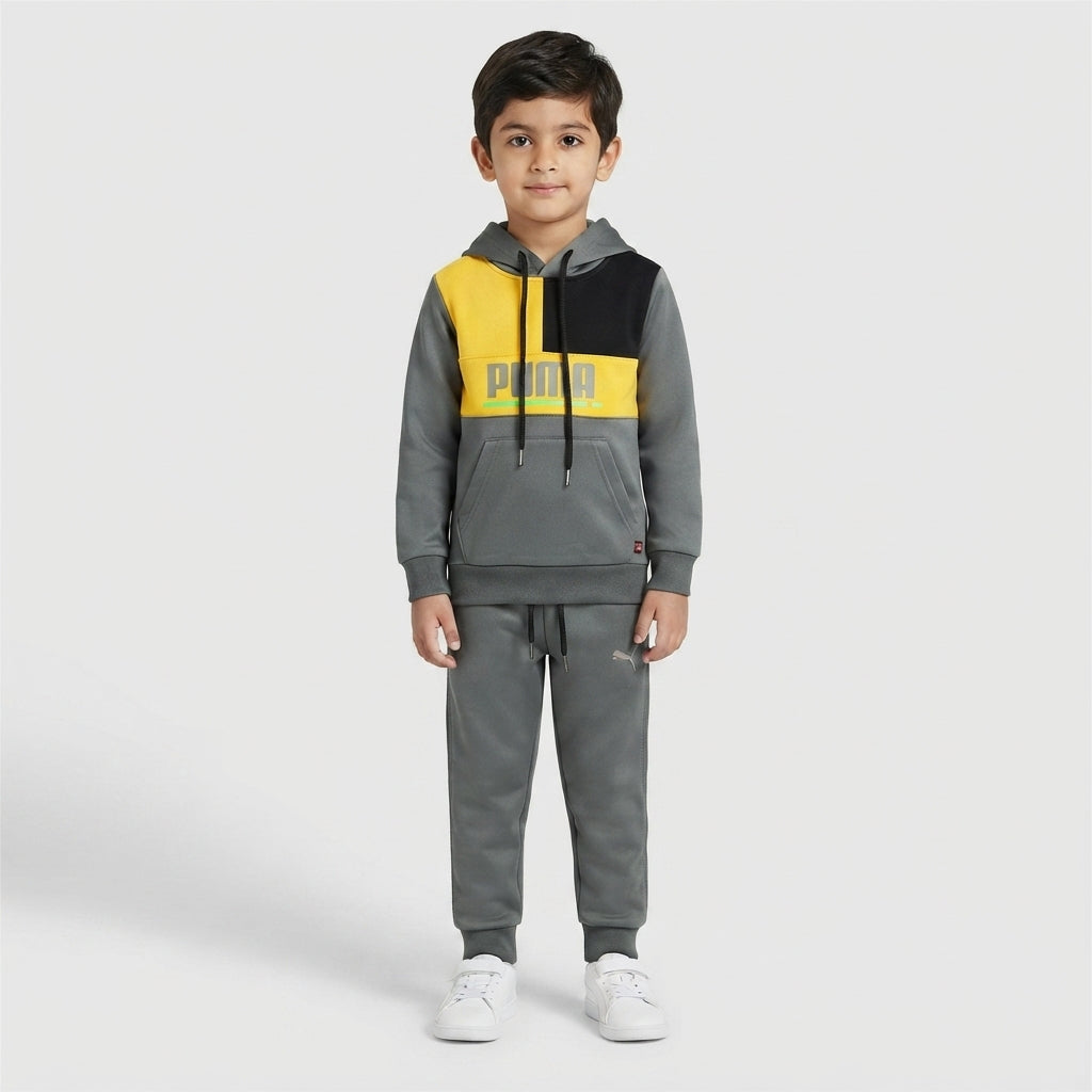 Boys Grey Color lock Athletic Tracksuit