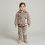 Girls Brown Faux Fur Floral Suit