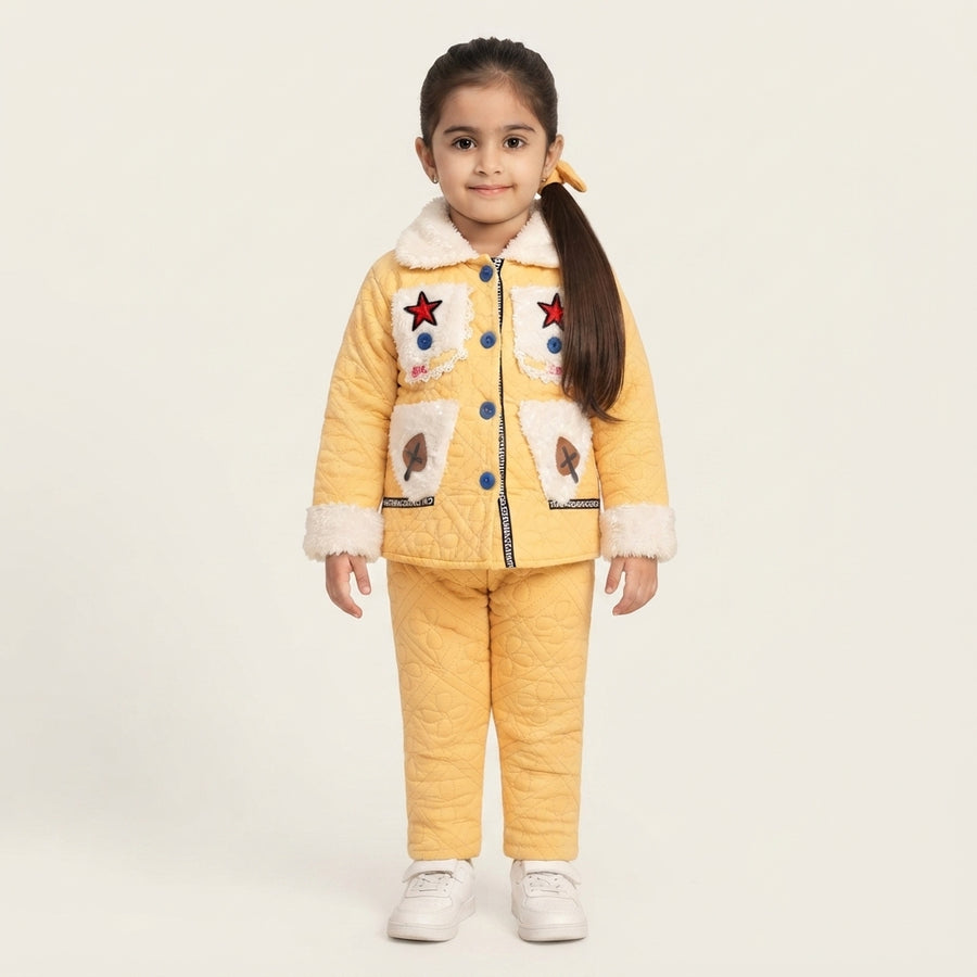 Girls 2 Piece Parachute Winter Dress, Stylish and Comfortable Kids Wear