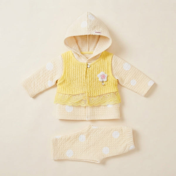 Baby Girl Yellow Polka Dot Suit — Photo 3
