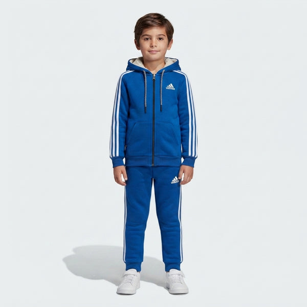 Boys Royal Blue Sherpa-Lined Athletic Tracksuit