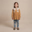 Luxury Mustard Velvet Frock & Embroidered Denim Trouser Set for Baby Girls