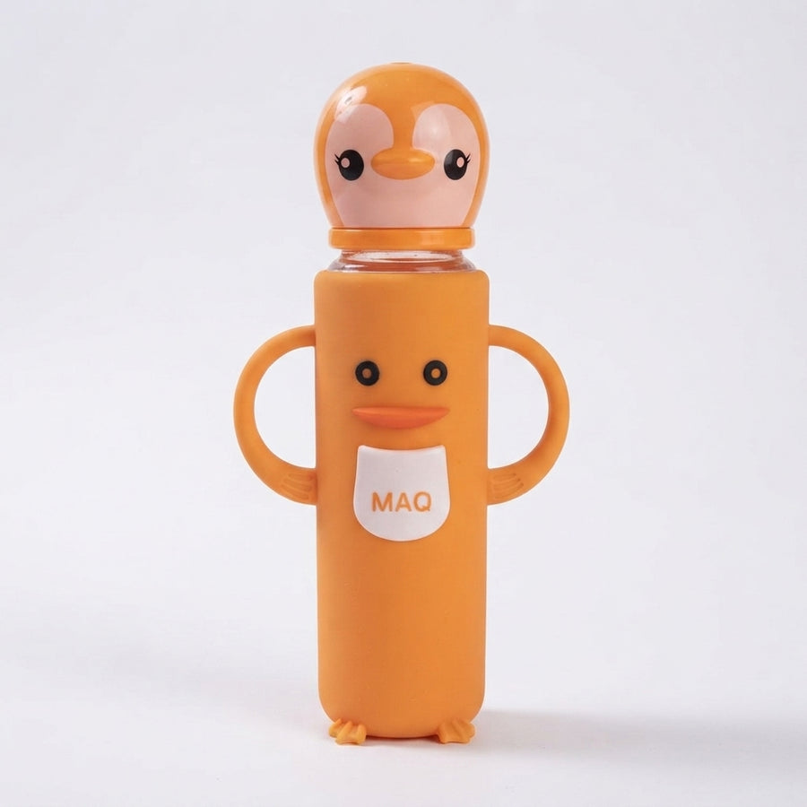 Baby Glass Feeding Bottle with Protective Rubber Cover