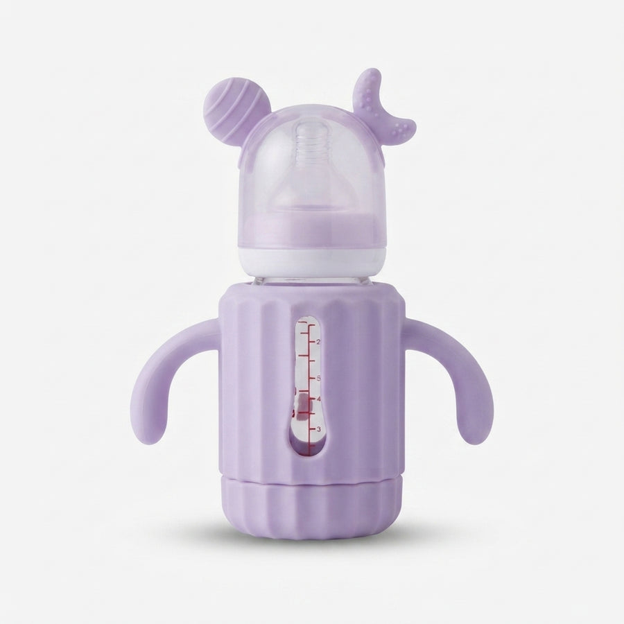 Glass Baby Feeder with Rubber Cover – Imported Baby Feeding Bottle